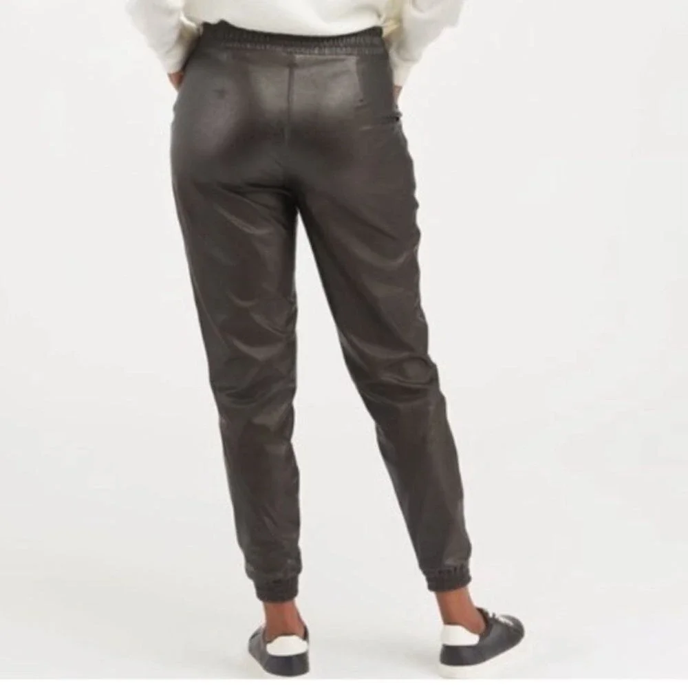 Spanx Leather Like Joggers Black Noir‎ Size XL Women's Spanx pants joggers